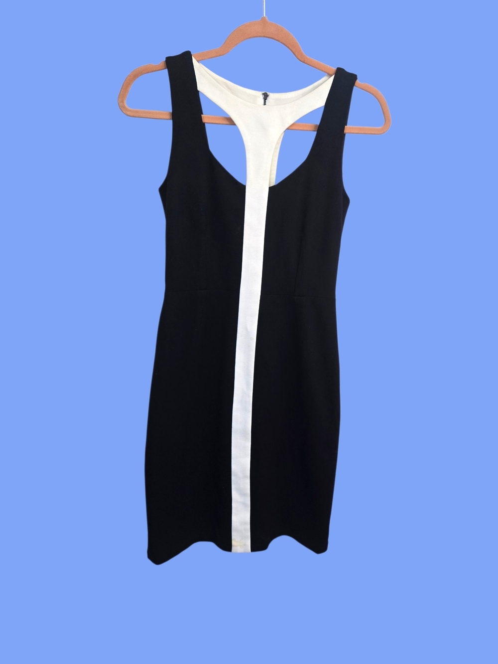 Black and White Racerback Sheath Dress - Women